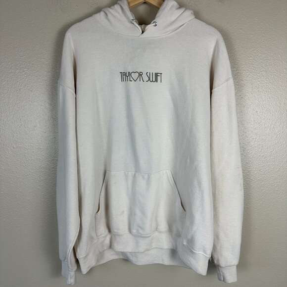 Taylor Swift Eras Tour Heart Hands Womens Large Hoodie Official Merch Cream - Picture 2 of 7